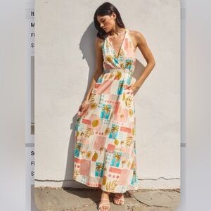 Moroccan Halter Vneck Dress